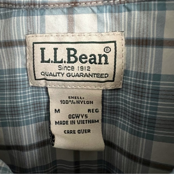 LL Bean Men’s Medium Long Sleeve Button Down Hiking Outdoor Travel Shirt Plaid - Picture 6 of 9